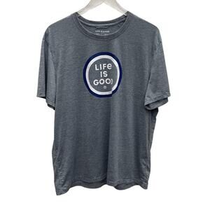 Life is Good Men’s Classic Logo T-Shirt Gray Size Large